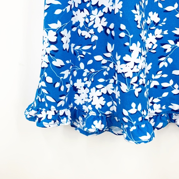 Draper James Blue Floral Ruffle Soft Jersey Tank Dress Sz S/M - Picture 5 of 8